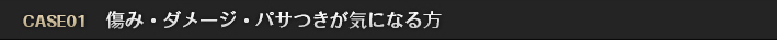 痛み・ダメージ・パサつきが気になる方